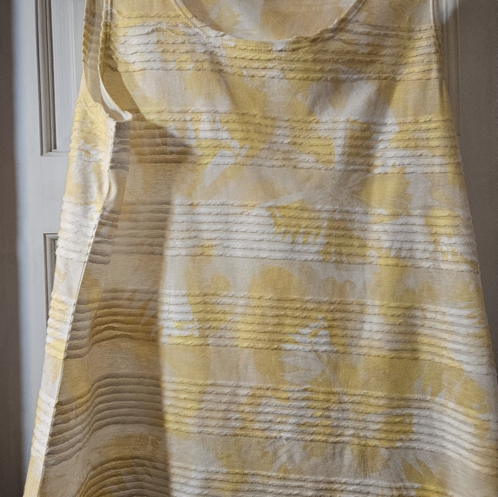 Yellow and White Sleeveless Top